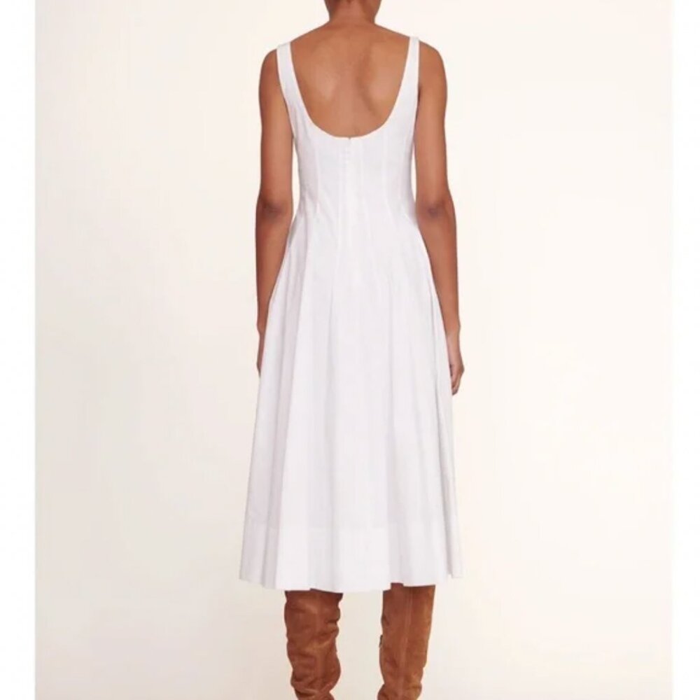 STAUD White Square-Neck Midi Dress - Picture 7 of 8